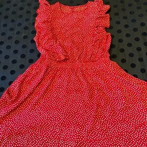 Boutique Red & White Ruffled Heart dress